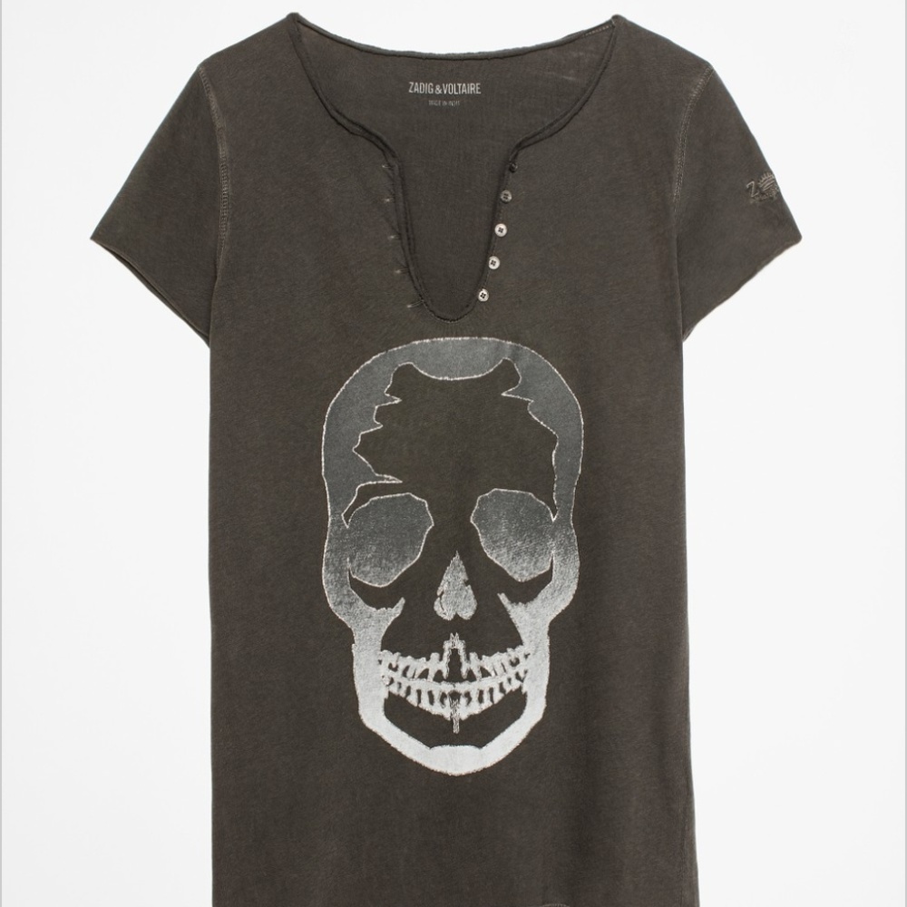 Skull Henley Vadig et Voltaire T Shirt